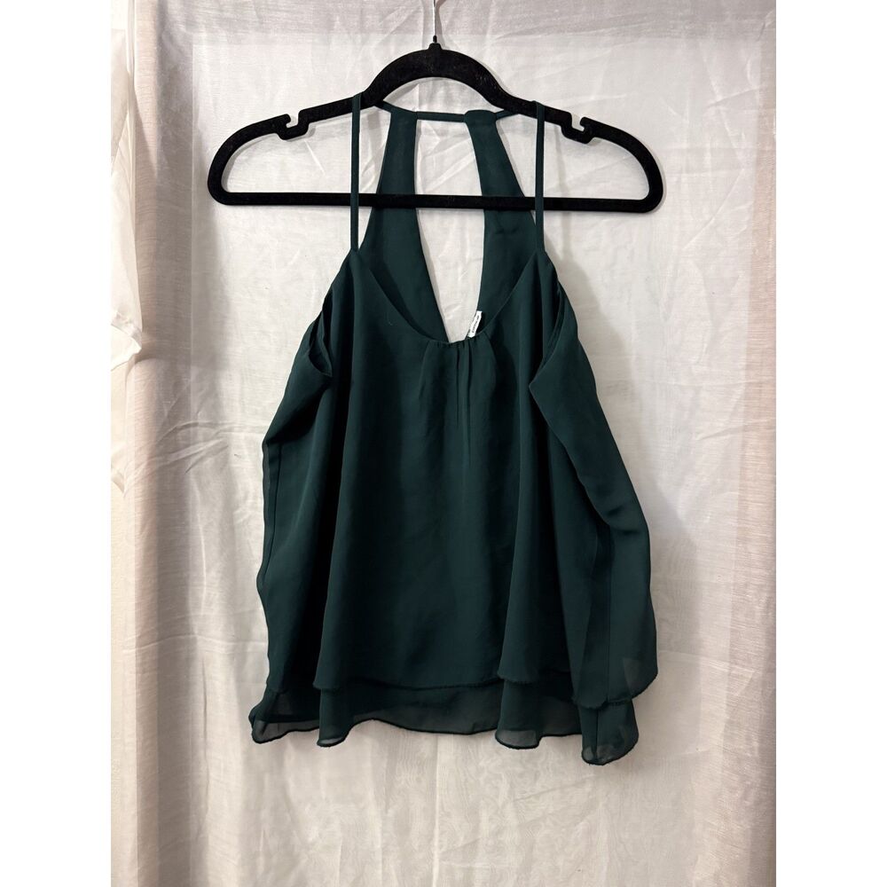 Pimkie Deep Green Layered Cold Shoulder Top